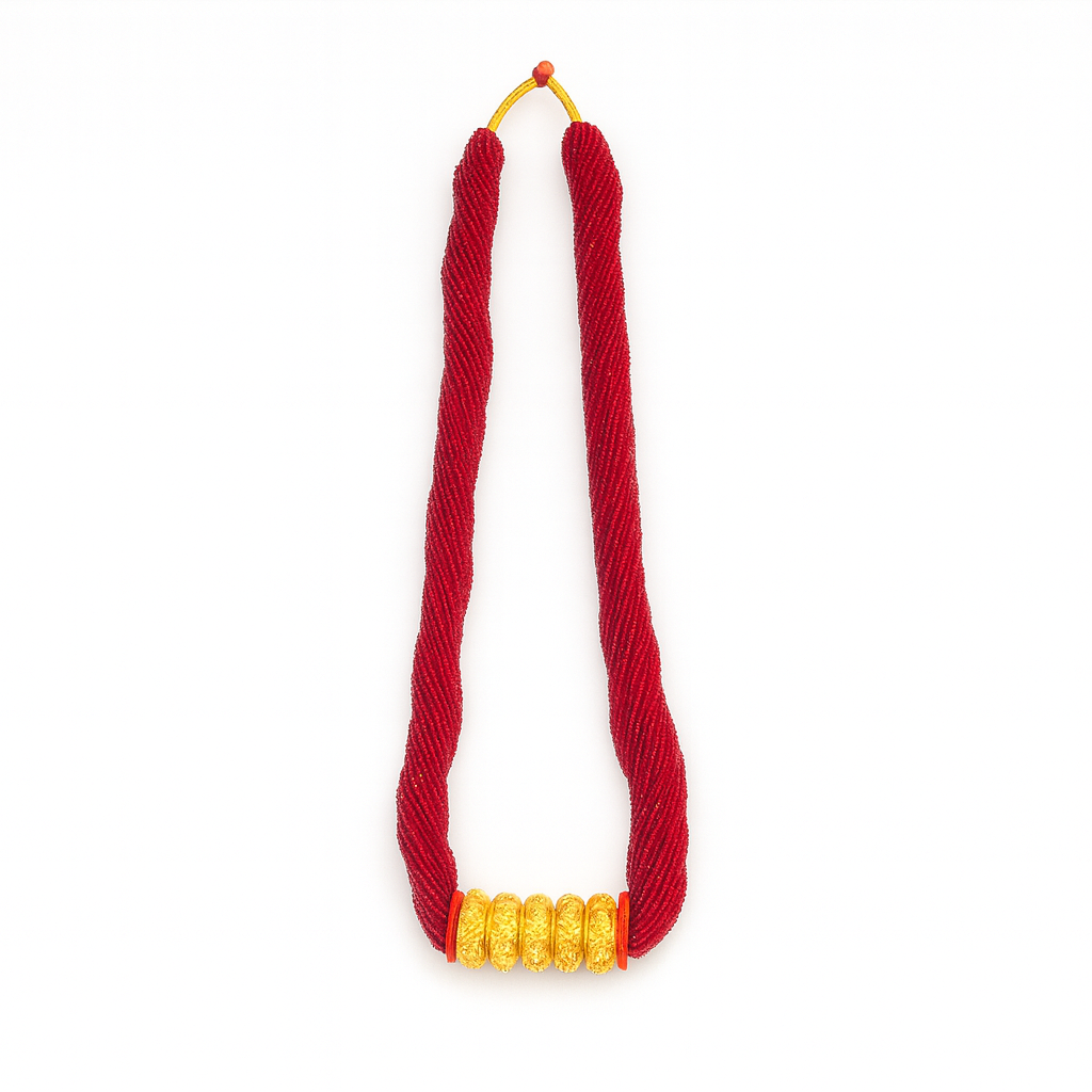 Women's Maili Tilhari Necklace – Hydro Potey Beads with Gold-Tone Center