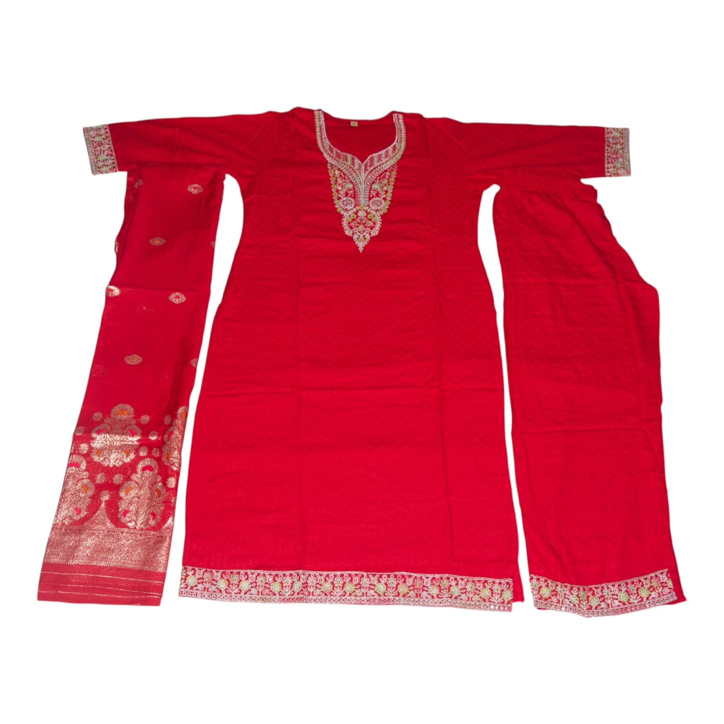 Women's Elegant Straight Kurta Set With Banarasi Dupatta