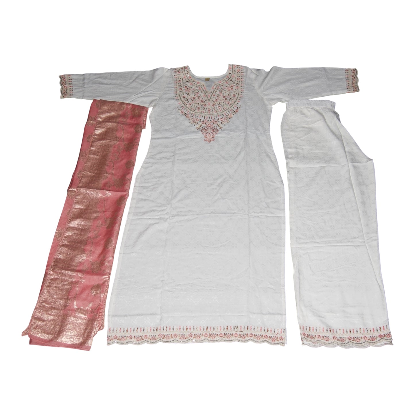 Women's Elegant Straight Kurta Set With Banarasi Dupatta