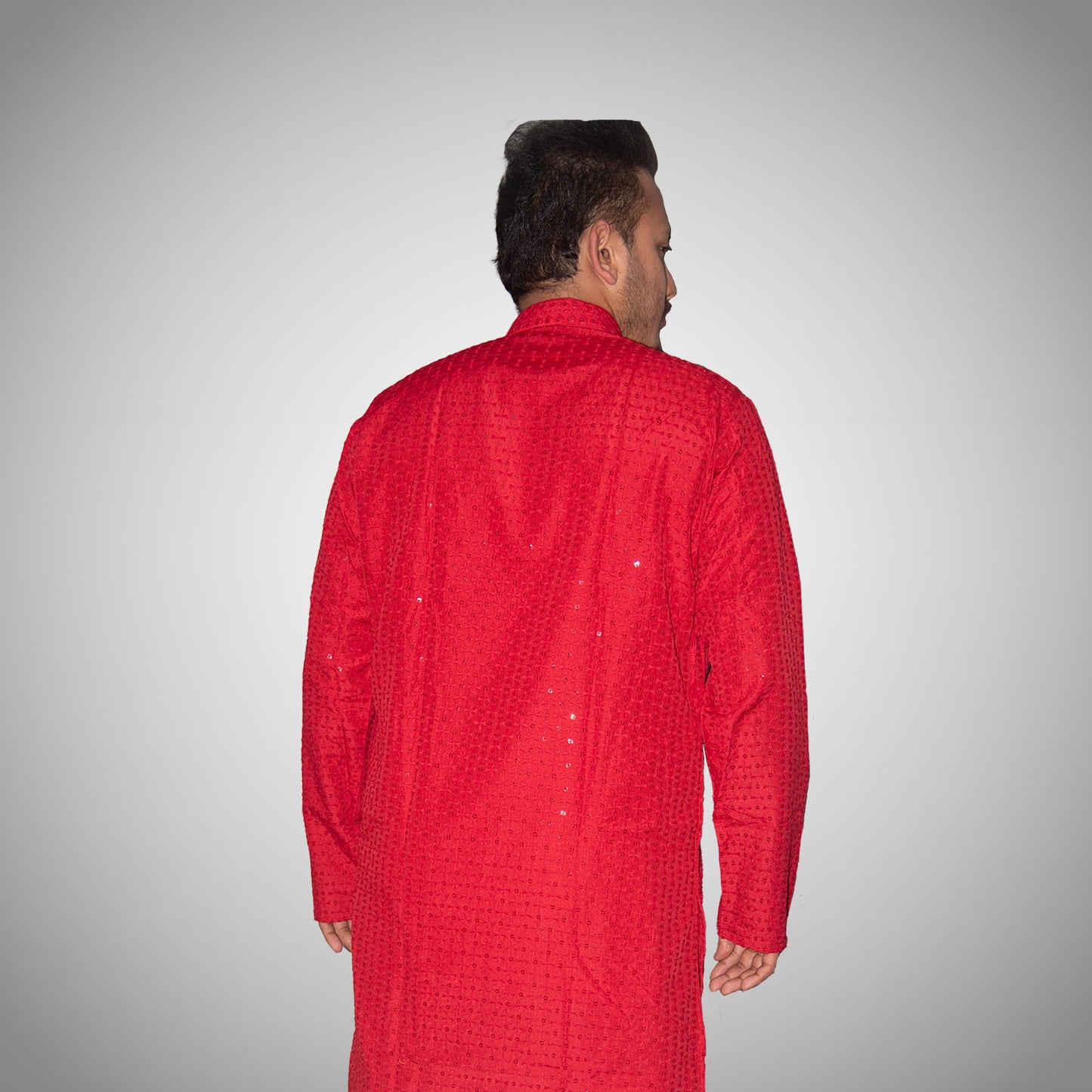 Men’s Red Chikankari Cotton Kurta Pajama Set – Traditional Ethnic Wear