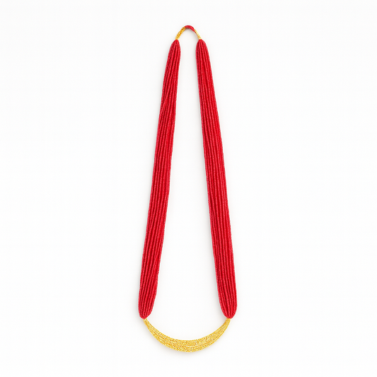 Traditional Red Hasuli Tilhari Hydro Potey Beads – Women’s Beaded Necklace