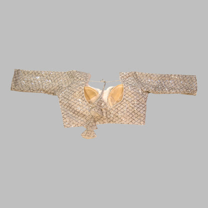 Beige embroidered blouse on a white background