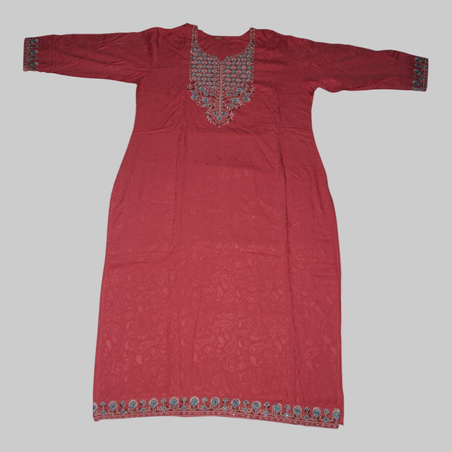 Women's Elegant Straight Kurta Set With Banarasi Dupatta