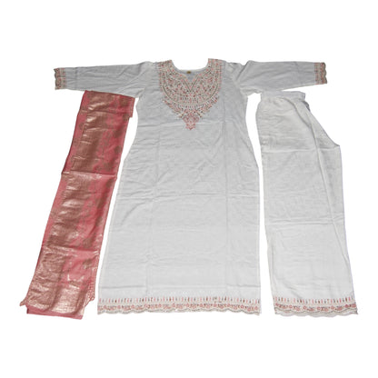 Women's Elegant Straight Kurta Set With Banarasi Dupatta