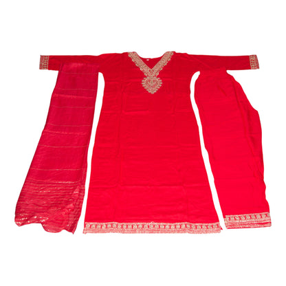 Women's Straight Kurta Suruwal Dupatta Set